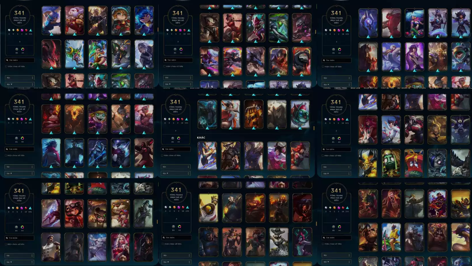 Ảnh LOL 341 SKIN RANK ĐỒNG NHIỀU BIỂU TƯỢNG  NHIỀU MẪU MẮT NGON